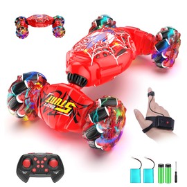 Spider Remote Control Car - 2.4GHz 4WD Gesture Sensing RC Stunt Car Toys for Boys and Girls Ages 6-12, 360° Rotating Transforming Drift RC Cars with Lights and Music, Ideal Birthday and Xmas Gift
