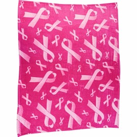 Pink Ribbon (Pink) Soft Plush 50x60in Blanket
