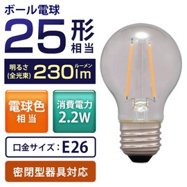 Iris Ohyama LDG2L-G-FC LED Bulb, Mini Ball Bulb, E26, 25W, Equivalent Shape, Bulb Color, Compatible with Enclosed Fixtures