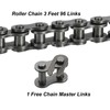 sourcing map #35/06C-1 Roller Chain 3 Feet 3/8" Pitch Carbon