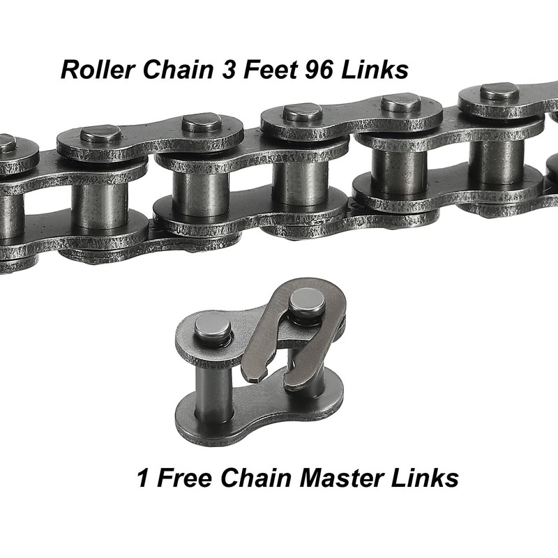sourcing map #35/06C-1 Roller Chain 3 Feet 3/8" Pitch Carbon