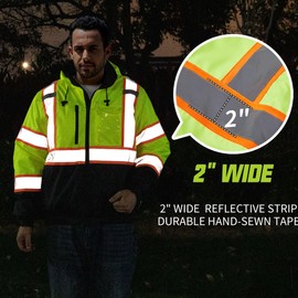 SRsafety High Visibility Safety Jacket,Reflective Waterproof Jacket with Black bottom,Construction Work Jackets for Men/Women