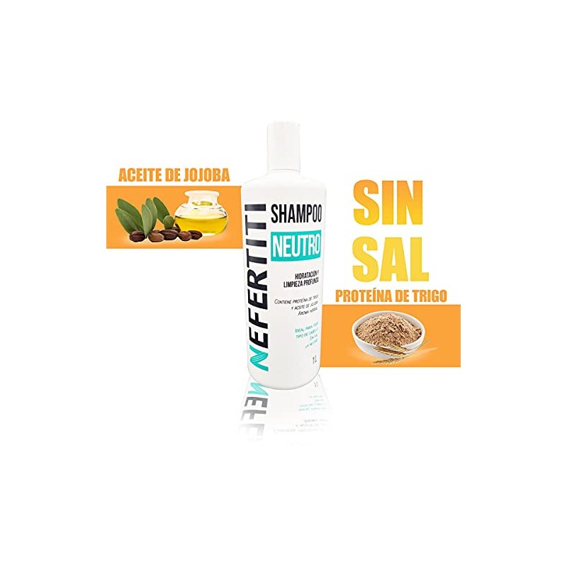 Pack 2 Shampoo Neutro Nefertiti 1L | Limpieza Profunda y