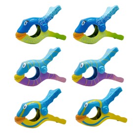 Pack of 6 beach towel clips, windproof towel clips, beach towel clips, large, bath towel clips for sun loungers, for patio and pool accessories - your cruise vacation essentials (fish)