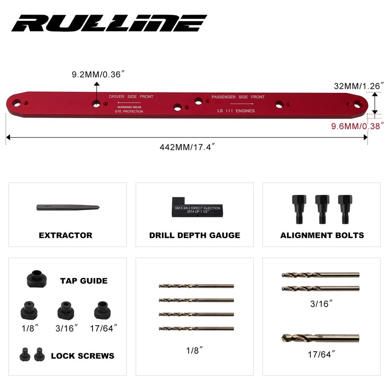 RULLINE 71400 Exhaust Manifold Template Compatible with GM/Chevy LSIII 4.8L,