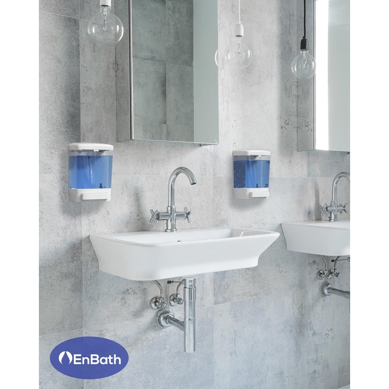 Wall Mount Soap Dispenser for Bathroom (2-Pack White), Commercial Hand