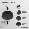 LEDSone 100mm Black Ceiling Rose Pendant Lamp with Cable Handle