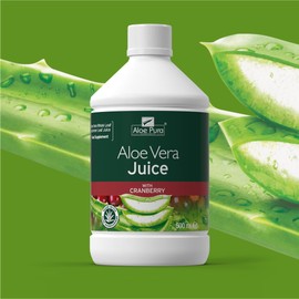 Aloe Pura Aloe Vera Juice with Cranberry , Natural , Vegan , Cruelty Free , Food Supplement, 500 ml