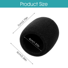 Piriuuo 2 Pcs Microphone Covers Foam, Soft Mic Covers for Microphones Microphone Windscreen Foam Mic Covers for Microphones Microphone Foam Covers Protection for Handheld Microphone (Black)