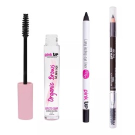 Pink Up Gel Transparente + Lapiz Para Cejas + Delineador