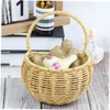 BUGUUYO Handwoven Wall Mounted Vegetable Basket Woven Holder for Kitchen