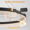 Benkut Modern LED Pendant Light, Dimmable Black LED Chandelier for