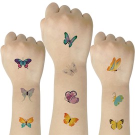SIX VANKA (Pack of 10 Sheets) Butterfly Waterproof Temporary Tattoo Stickers for Kids Boys and Girls, Party Favors Decorations