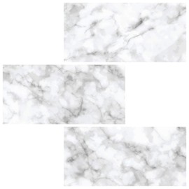 In Home NH2954 Subway Carrara Peel & Stick Backsplash Tiles, White, 4 Piece