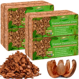 ZeeDix 8 Pcs Coco Coir Chips, 8.8LBS Coco Chips Bricks Growing Medium for Plants, Low EC, pH Balanced, 100% Organic Compressed Coconut Fiber Husk Substrate for Plants, Flowers and Herbs(1.1LB/Pcs)