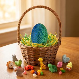 SIPWATE Mystery Egg Puzzle Box—Maze Game with Hidden Compartment, Treasures, 9 resin animal figurines, 3.8-inch cash storage box, birthdays, holidays, party favor