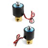 QWORK 1/4" NPT Brass Electric Solenoid Valve 12VDC Normally Closed