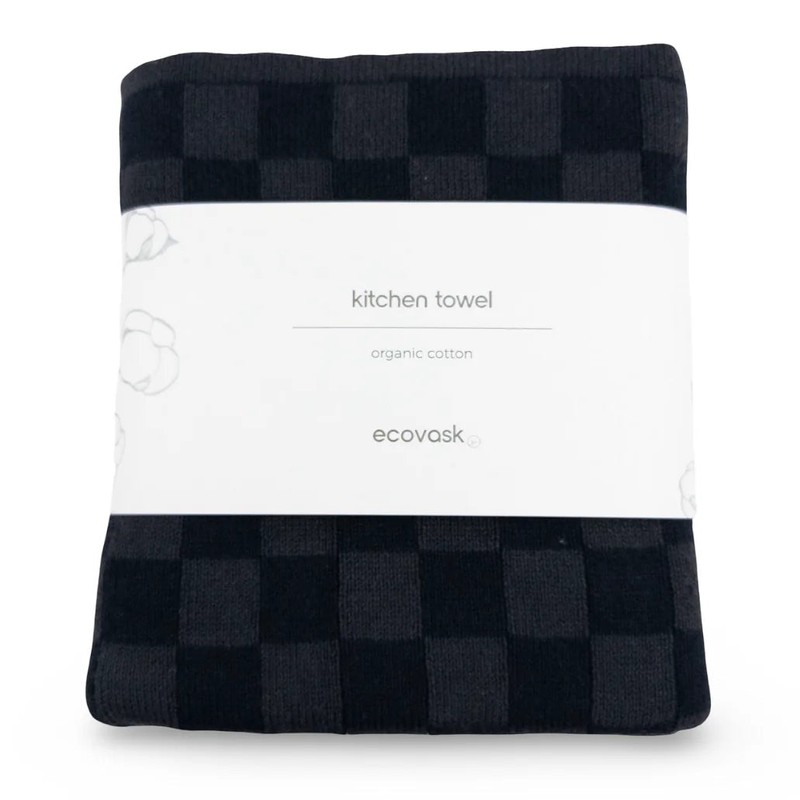 Ecovask Kitchen Tea Towel Single Organic Cotton, Denim +