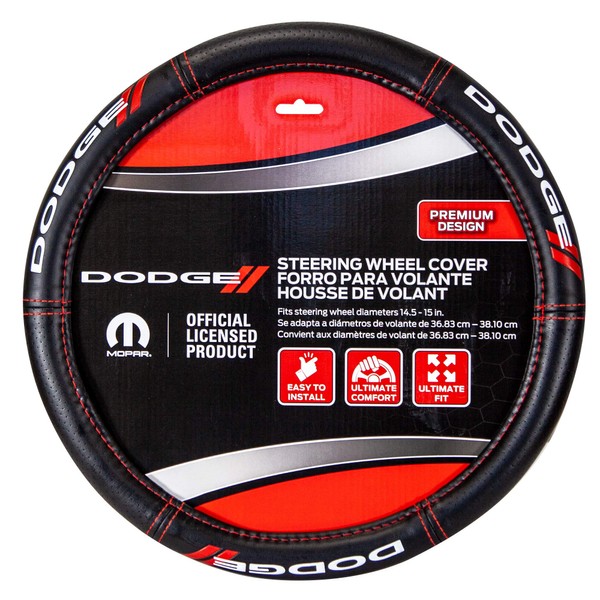 Plasticolor 006694R01 Dodge // Deluxe High Contrast Stitching Premium Steering