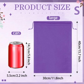 Weewooday 12 Pcs Satin Adult Toy Bags with Drawstring Silk Adult Game Toy Storage Multi Purpose Foldable Pouch Lightweight Gift Organizer for Women Men(Purple,15.75 x 11.81 Inch)