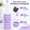 ALIMOTA Juego de 2 Escobillas para Inodoro Púrpura Diseño Sonriente