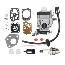 MP15 Carburettor Brushcutter 52cc 43cc 49cc Carb Kit with Hose Gasket, Spark Plug and Fuel Filter Carburettor Repair Kit