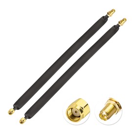 Bingfu RP-SMA Window Coaxial Cable 30 cm RP-SMA Male to RP-SMA Female LoRa Flat Cable for WLAN Antenna Helium Miner Antenna, Pack of 2