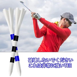 Aninako Golf Tee, Adjustable Height, 3.3 inches (83 mm), 30 Pieces, Long Tees, Easy to Shake, Increased Distance and Break-Resistant, Durable, Beginner, Golf Long Tees (White and Blue)