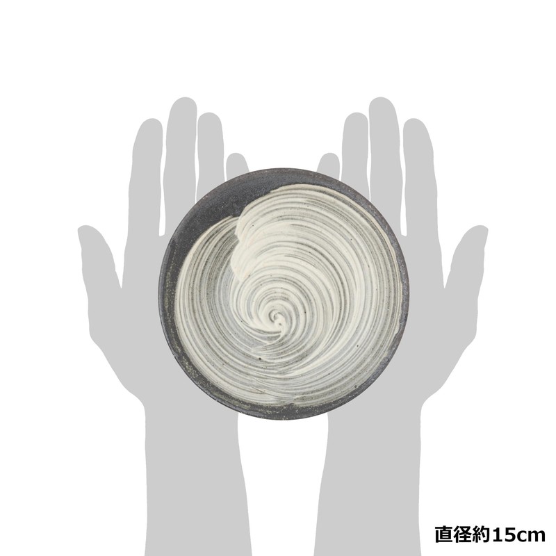 Marui Pottery MR-3-4201 Shigaraki Ware Hechimon Plate, Diameter Approximately 5.9