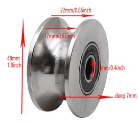 Chiloskit 304 Stainless Steel 2" Sliding Gate Roller Wheel Bearing U Groove Pulley Bearing Track Rail Rigid Caster Wheel for Lifting Swing Sliding Gate (U Groove 2inch)