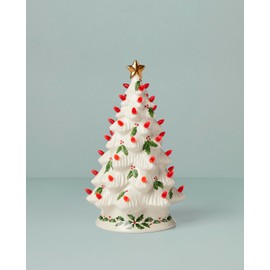 Lenox 893624 Treasured Traditions Holiday Red Bulbs Lit Tree