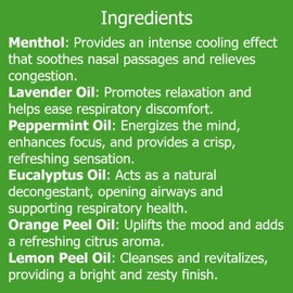 Menthol-Based Nasal Inhaler Stick Vapor Burst (3 Pack) - Aromatherapy for Breathing & Congestion Relief - Wintergreen, Menthol & Eucalyptus - Sinus Relief & Decongestant