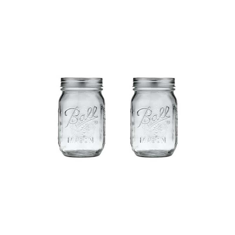Ball Glass 389579 Pint Regular Mouth Mason, 2 Count (Pack