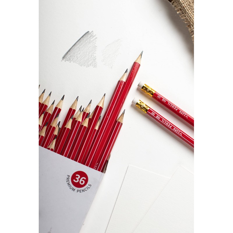 12PA 36 Pencils With Rubbers On The End | HB