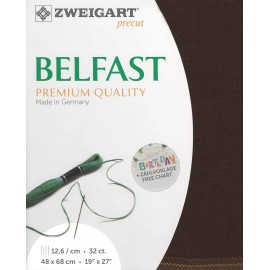 Zweigart Precut Belfast 32 count Dark Chocolate 3609/9024