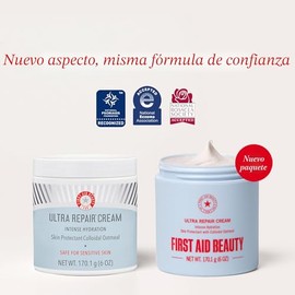 First Aid Beauty Ultra Repair Cream, Intense Hydration Face & Body Moisturizer with Colloidal Oatmeal, Helps Relieve Eczema, Dry Skin Barrier Repair, 