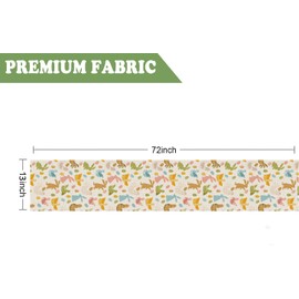 QIONG MENG Easter Table Runner Bunny Chicken Eggs Seasonal Spring Home Party Kitchen Dining Table Decoration 13x72 Inch