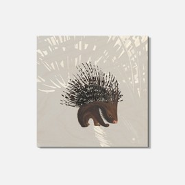 Unbranded Bristling Porcupine Animal 4'' X 4'' Square Wooden Coaster