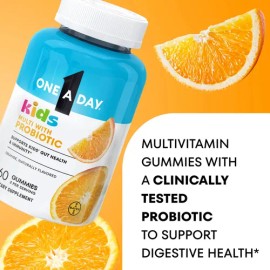 One A Day Kids Niños Vitaminas + Probioticos 60 Gomitas Naranja