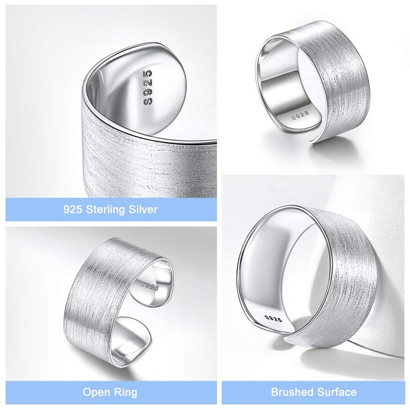 Stackable Silver Rings for Female, Plain Silver Dainty Band Finger