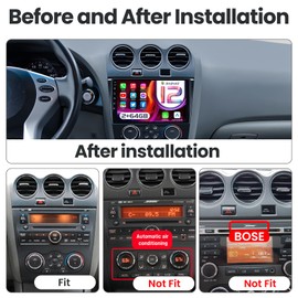 Car Radio Stereo for Nissan Altima 2008-2012: [𝟒+𝟑𝟐𝐆][𝟏𝟐𝟖𝟎*𝟖𝟎𝟎 𝐇𝐃] 9" Touch Screen Upgrade 5G WiFi Carplay Mirror Link GPS SWC FM DSP Bluetooth 5.0