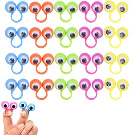 Eye Finger Toy, Eyeball Finger Puppet Rings, Eye Finger Puppets, Large Eyes Finger Ring, Finger Puppet Educational Finger Toy, Eyeball Finger Rings, Googly Eyes, 5 Colours, 30 Pieces