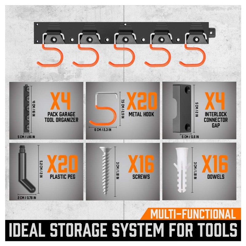 HORUSDY 64 Inch Adjustable Storage System, Wall Mount Tool Organizer,