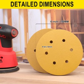 Sandpaper 150 mm Velcro Pack of 100, 400 Grit 6 Inch 6 Hole Sanding Discs for Uniflex Sanders and All Oscillation Tools