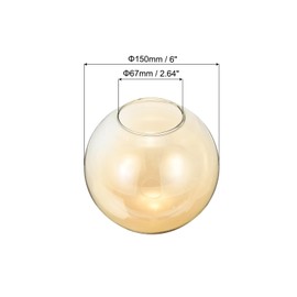 PATIKIL 6 Inch Amber Glass Globe Shades Replacement, 1pcs Handmade Glass Lamp Shade Lampshade Light Fixture for Chandelier Pendant Light Wall Sconces
