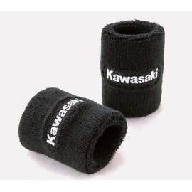 Kawasaki Genuine Kawasaki Black Embroidered Logo Wristband (One Piece) J8009-0033