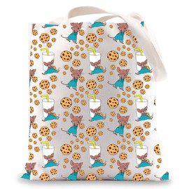 JNIAP Mouse And Cookie Tote Bag Picture Book Lover Gifts Mouse And Cookie Gifts Picture Book Shoulder Bag, Small Mouse Tb, Large
