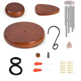 CELSOL Wind Chime Parts Kit, 24 PCS Complete DIY Set with Hooks, Round Top, Clapper, Wind Catcher, Brass Nails, and 17.2FT Nylon String for Easy Wind Chime Making, Repair, and Replacement