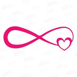 NBFU Decals Infinity Heart Symbol 3 (Pink) (Set of 2) Premium Waterproof Vinyl Decal Stickers for Laptop Phone Accessory Helmet Car Window Bumper Mug Tuber Cup Door Wall Decoration