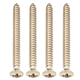 Musiclily Ultra 4x45mm Stainless Steel Countersunk Mounting Screws for Electric Guitar Bass Neck Plate or Tremolo Bridge Claw, Nickel (Set of 4)